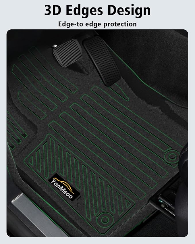 Floor Mats Custom Fit for Jeep Compass 2017-2025 2026 Trunk Mat with Backrest Mat All Weather TPE Rubber Cargo Liner Anti-Slip Full Set for Compass Accessories (Trunk Mat+Backrest Mats+Floor Mats) | All Weather TPE Rubber Floor Liners, Cargo Liner, Bac...