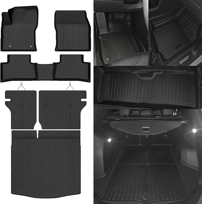 Custom Fit Floor Mats for Toyota Corolla Cross Hybrid 2022-2026 | All Weather TPE Floor Liners with Trunk Mat & Backrest Protectors | Odorless Full Set Interior Accessories