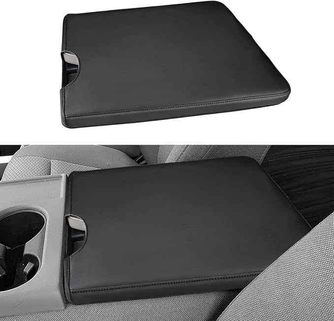 INTGET Center Console Armrest Cover for 2026 Ford F150 Accessories 2015-2023 2024 2025/for F250 F350 F450 F550 2017-2026 40/20/40 Jump Seat Car Arm Rest Lid Seat(black stitches, 2015-2026 Jump Seat)