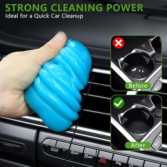 SenseYo 2 Pack Car Cleaning Gel Slime Clean Putty Dust Remover Car Interior Cleaner Kit Supplies Accessories Auto Detailing Tools for Air Vents Consoles Cup Holders Keyboards Notebook Camera