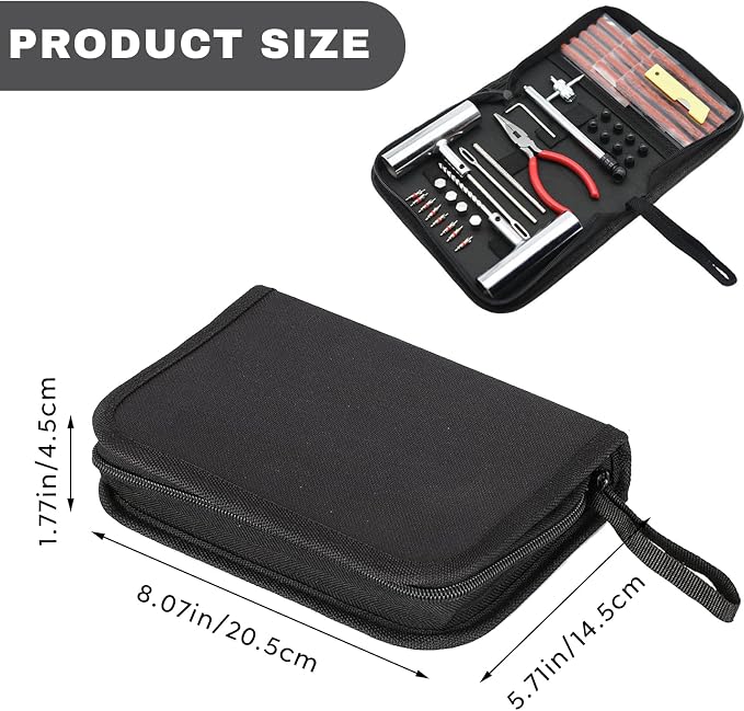 45PCS Car Tire Repair Kits, Heavy Duty Tire Plug Kit to Fix Punctures Plug Flats, Vehicle Patch Repairing Set Accessories, Universal for SUV, RV, Truck, Tractor, Trailer, Motorcyle (45PCS)