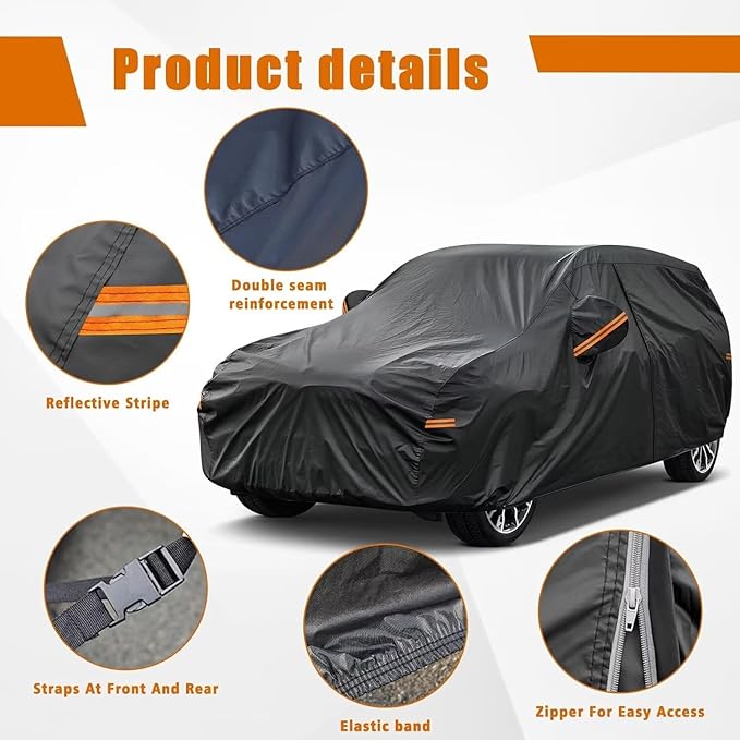 Kayme 7 Layers Hatchback Car Cover Custom Fit for Toyota Yaris (2005-2026), Waterproof All Weather for Automobiles,Rain Sun UV Protection.Black
