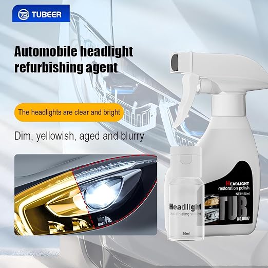 Upgrade Automotive Headlight Restoration Kit, DIY Headlamp Polishing and Oxidation Removal Set, Easy 3-Step Application for Foggy or Yellowed Lights