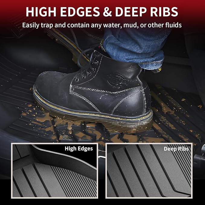 LASFIT Floor Mats Fit for 2020-2025 2026 BMW X6 G06 M M50i M60i sDrive40i xDrive40i, Custom Fit TPE All Weather Waterproof Floor Liners Front & Rear Rows Car Mat, Black