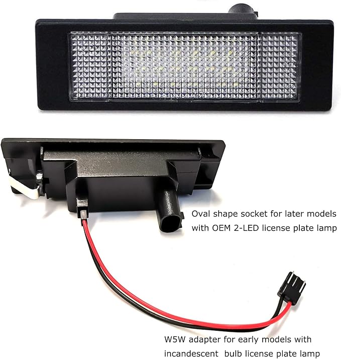iJDMTOY OEM-Fit 3W Full LED License Plate Light Kit Compatible With BMW 1 6 Series Z4 X2 X4 i3, Powered by 18-SMD Xenon White LED & Can-bus Error Free