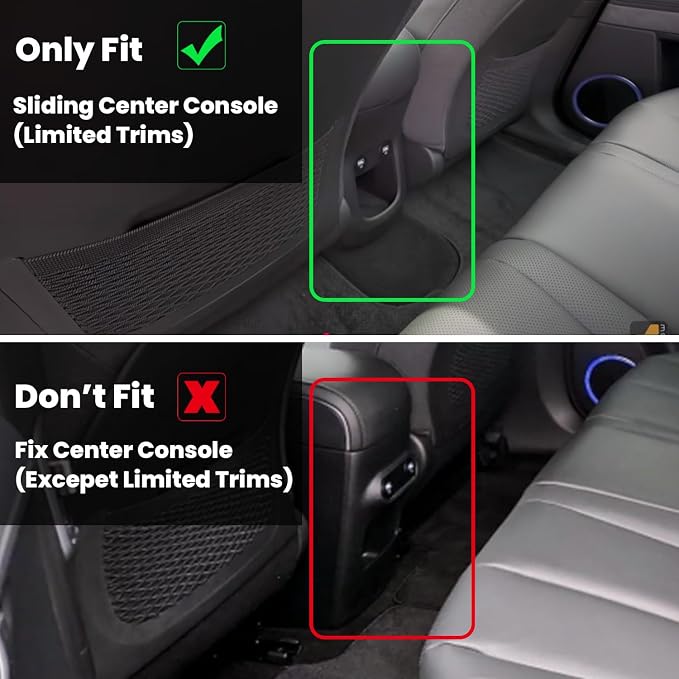 LASFIT Floor Mats & Cargo Mats Fits for Hyundai Ioniq 5 2024 2023 2022 Movable Console (Limited Models), All Weather TPE Custom Fit Floor Liners for 1st and 2nd Rows Car Mats & Trunk Mats, Black