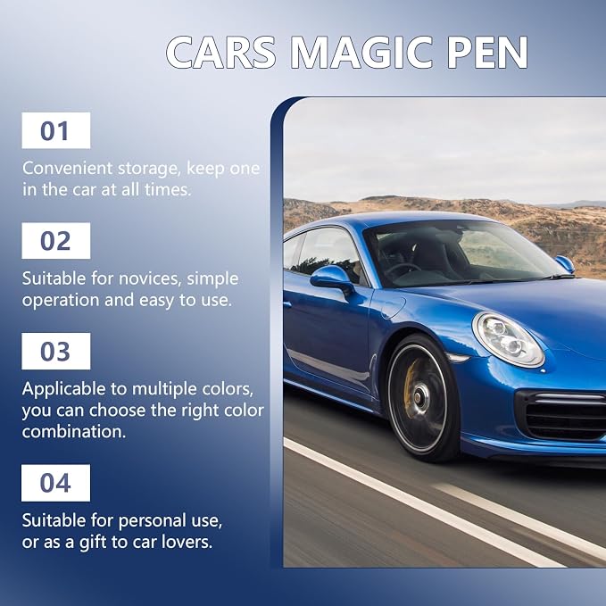 All Cars Magic Pen, Car Scratch Remover Pen, Magic Car Scratch Removal Pen, Easy DIY Paint Repair Kit, Long-Lasting, Weatherproof, Quick Fix for All Vehicles Colors, 2pcs