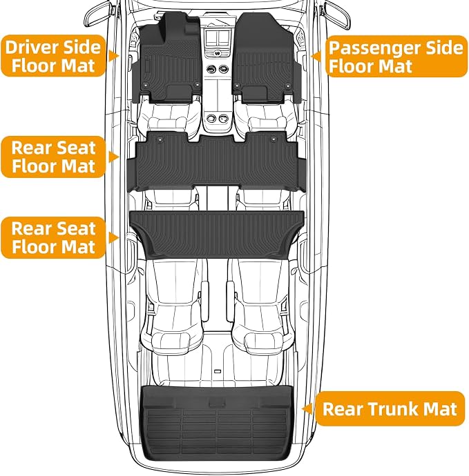 Floor Mats for Honda Odyssey 2018,2020-2026, for Honda Odyssey LX EX EX-L | for Touring Elite & Sport 2023-2026 Floor Mats,1st & 2nd & 3rd Row & Cargo,TPE Non-Slip Waterproof Summer Winter Floor Liners