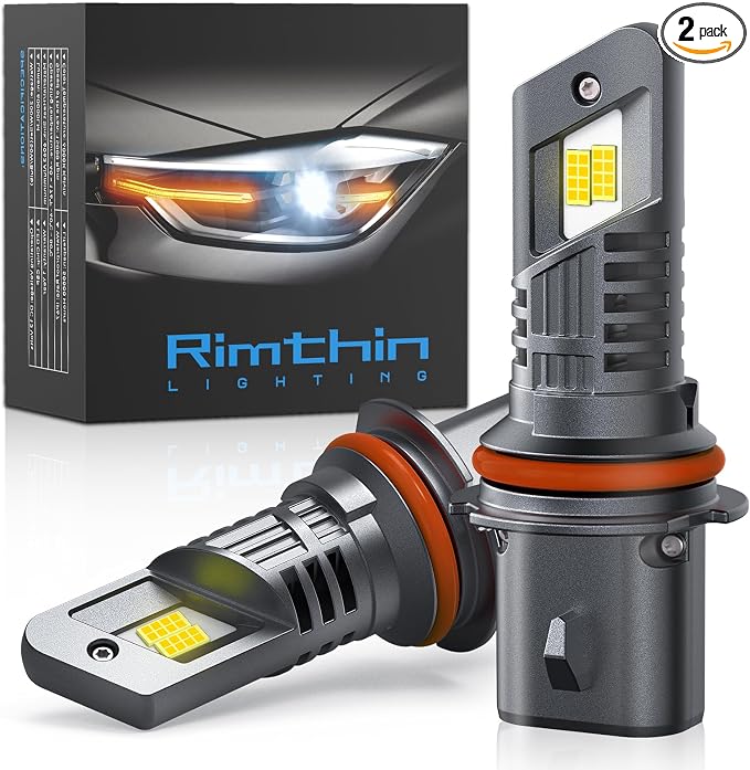 rimthin 9004 Bulbs, HB1 Fog Lights Cool White Light Bulbs, 1:1 Mini Size (Pack of 2)