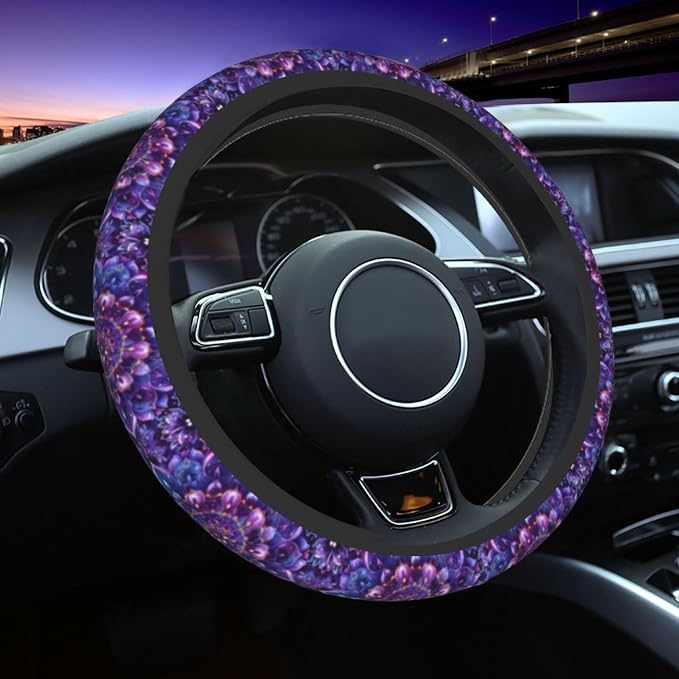 Mandala Steering Wheel Cover for Women Men Girls, Universal 15 Inch Anti Slip Steering Wheel Protector Car Accessories Interior for Auto Truck SUV