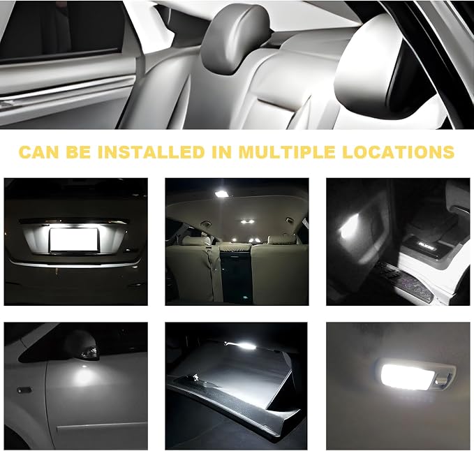 24PCS LED Interior Car Lights Kit, T10 31 mm 42 mm Super Bright Vehicle LED Lighting Bulbs Kit, Universal 6500K Dome Map Tail Light Replacement for SUV RV Truck, Car Accessories