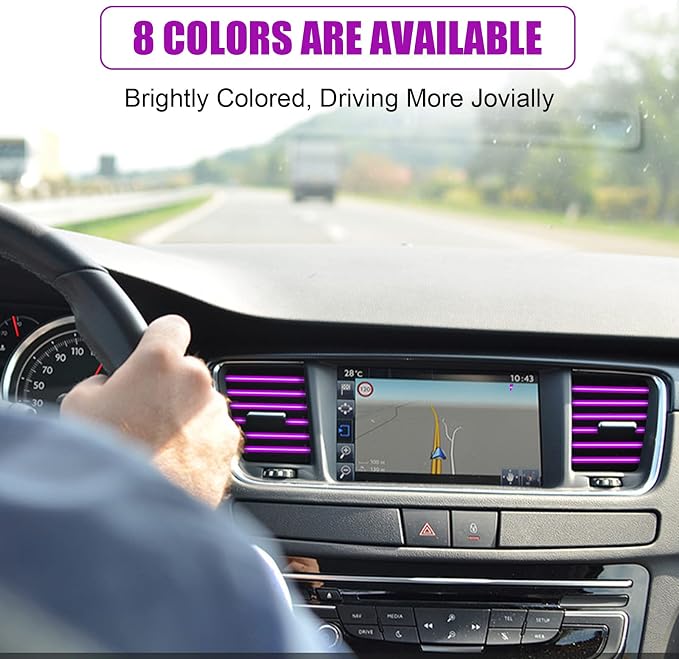20 Pieces Universal Car Air Conditioner Vent Trim Decoration Strip Accessories, Waterproof Flexible Shiny Auto Car Interior Accessories for All Air Vent Outlet