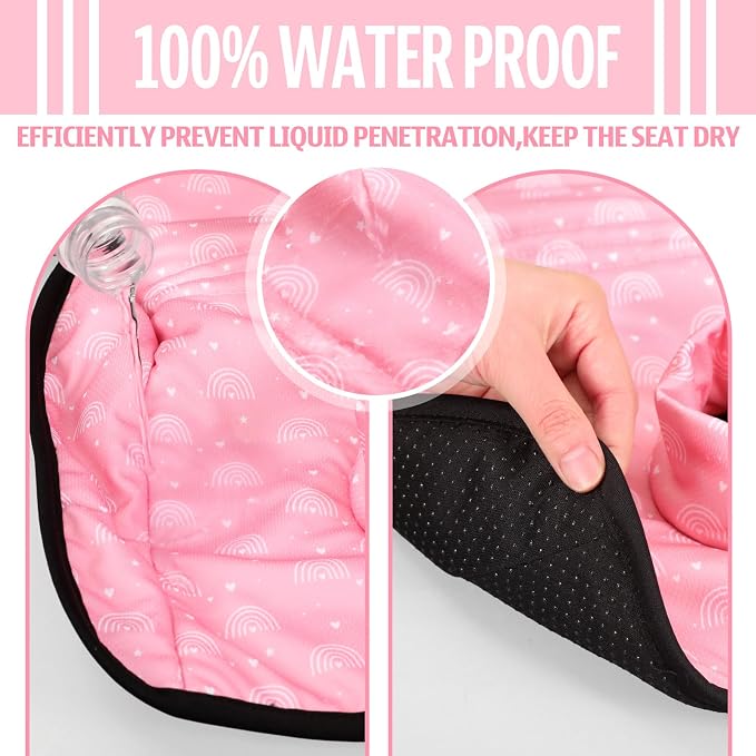HunnmingRe 2 Pack Boho Car Seat Protector for Potty Training Waterproof Piddle Pad Cover from Spillages Nappy Leaks Toilet Training Anti Slip Backing Strollers Carseat Liner for Toddlers Babies