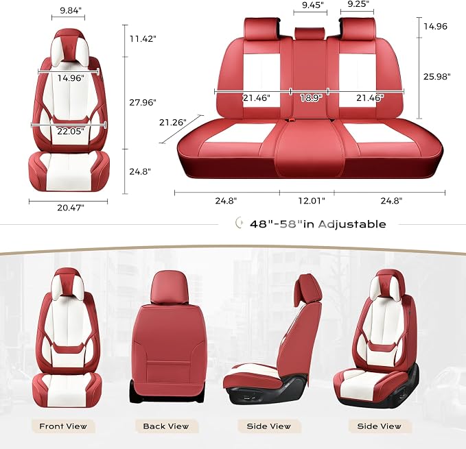 Coverado Car Seat Covers, Seat Covers for Cars, Waterproof Leather Auto Seat Protectors, Leather Car Seat Cushion, Car Interiors Accessories Universal Fit for Most Cars