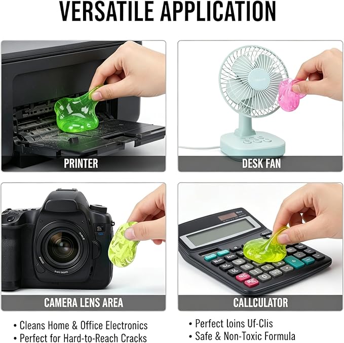 3PCS Car Cleaning Gel, Car Cleaning Supplies, Reusable Car Gel for Cleaning, Auto Detailing Tools Universal Cleaning Putty Gel for Keyboard, Laptop, Air Vents, Dust Crumb Removal