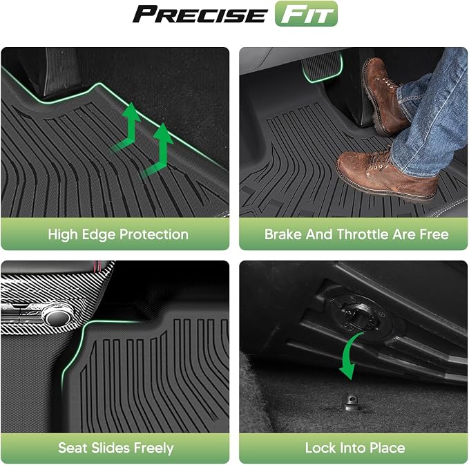 Floor Mats for Ford Explorer 2020-2025 2026 Captain Chairs (Only Fit 6 Seats), All Weather Cargo Liner for Explorer Accessories, Active/ST Line/ST/Platinum Car Accessories, Heavy Duty Car Mats