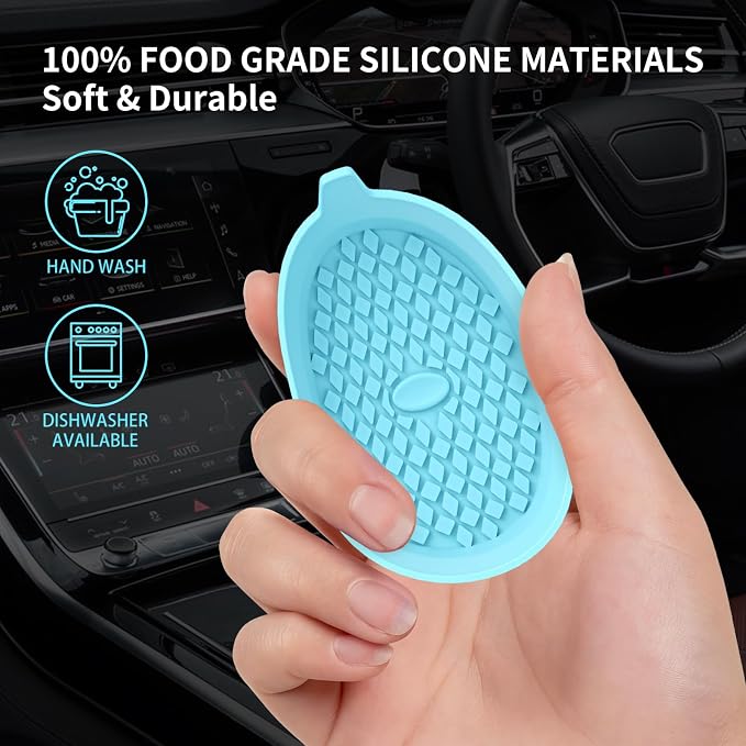 ME.FAN Car Cup Holder Coasters [4 Pack] Silicone Cups Mats, Automotive Universal Non-Slip Recessed Interior Accessories Sky Blue