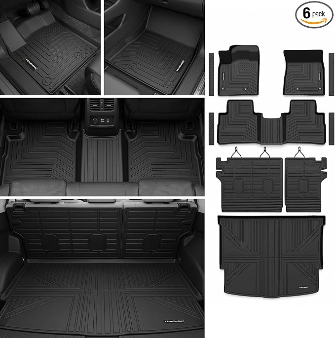 Floor Mats for 2021-2026 Nissan Rogue Upgrade Trunk Mat with Backrest Mat All Weather Floor Liners TPE Rubber Cargo Liner Fit for 2026 Nissan Rogue Anti-Slip Full Set Automobile Mats Accessories