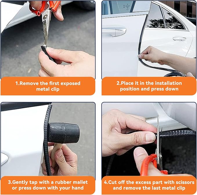 Car Door Edge Guards, 16Ft Universal Car Edge Rubber Seal Trim Protector, U Shape Door Edge Protector Guard, Aluminum Boat Edge Guards, Car Decoration Accessories for Most Car (Red)