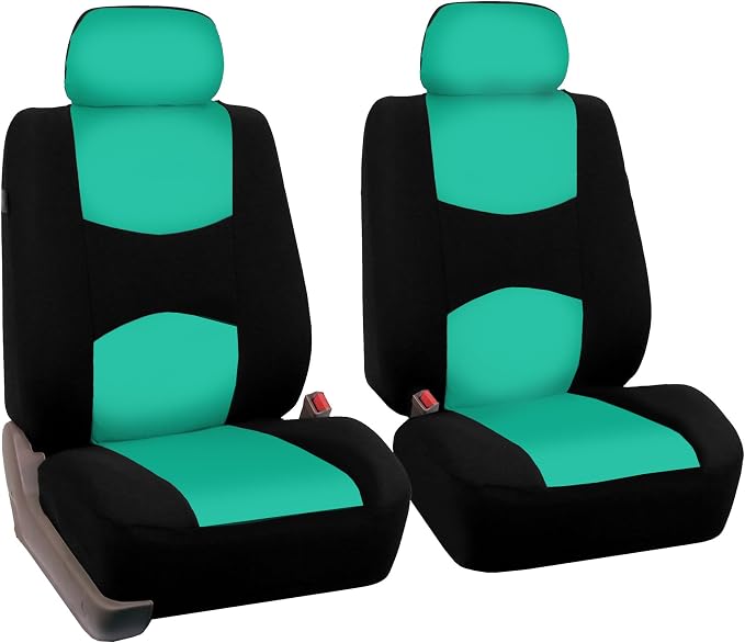 FH Group Car Seat Covers Front Set in Cloth - Car Seat Covers for Low Back Car Seats with Removable Headrest,Universal Fit,Automotive Seat Covers,Washable Car Seat Cover for SUV,Sedan,Van Mint