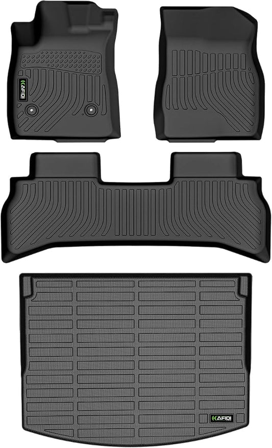 All Weather Floor Mats for Chevy Trailblazer FWD 2021-2024 2025 2026 & Cargo Liner for Trailblazer FWD (Only Fit Cargo in Upper Deck Position) 2021-2026 Set - Black