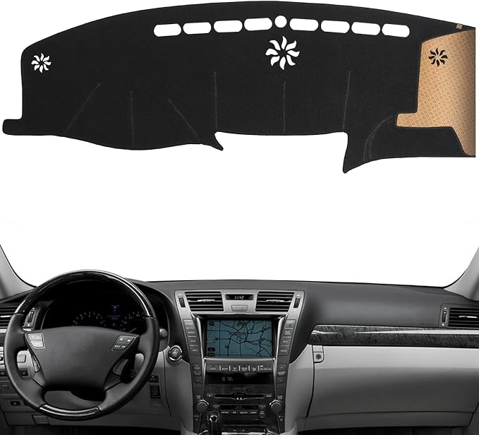Dash Cover, Anti-Glare, Sun Protection, Dustproof, UV-Proof, Dashboard Covers, Interior Car Accessorie Fit for 2007 2008 2009 2010 2011 2012 Le-xus LS460, 2008-2012 LS600H, Black