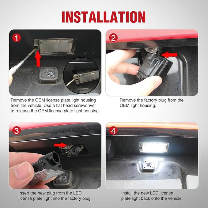 Nilight License Plate Lights Compatible with 2014 2015 2016 2017 2018 2019 2020 2021 2022 2023 Dodge Durango 6000K White Clear Lens 2PCS Pack