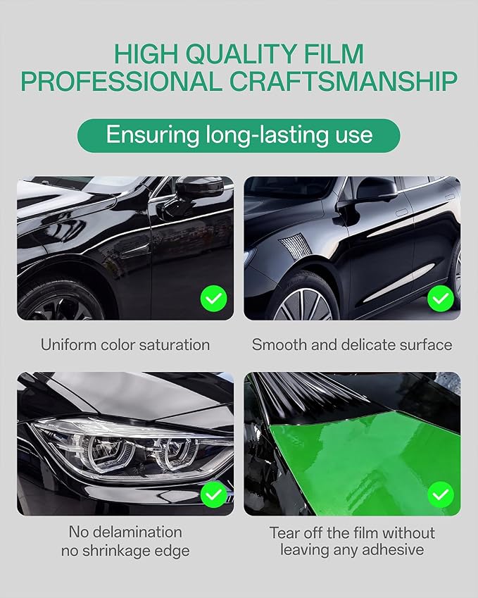 PPF, Dry Apply TPU PPF Vinyl Car Wrap Roll 1ft x 5ft, Paint Protection Vinyl Film (Gloss Metallic Black)
