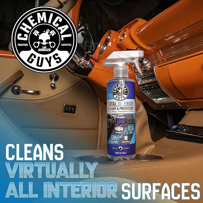 Chemical Guys, Total Interior Cleaner & Protectant for Cars, 1 Gallon Jug | Cleans dashboards, seats, door panels, trim and glass in one step, leaving a fresh, streak-free, factory-style look