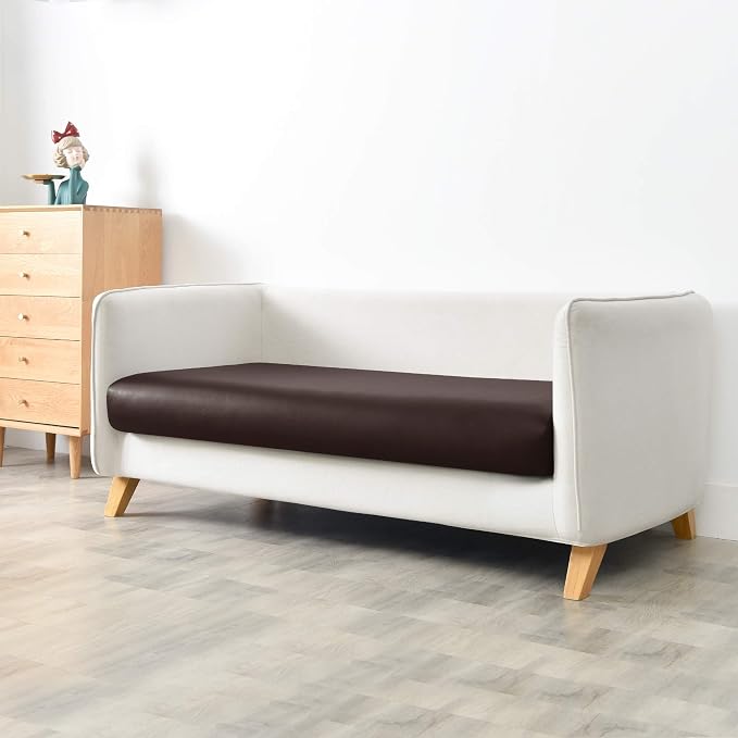 Yates Home PU Leather Couch Sofa Cushion Slipcover Water-Proof Elastic Chair RV Seat Covers Loveseat Sofa Furniture Protector Slip Cover for Settee Seater Replacement(X-Large, Chocolate)