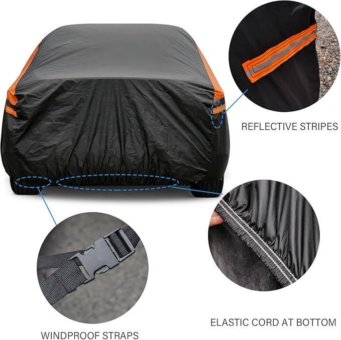 GUNHYI SUV Car Cover for Automobiles All Weather Waterproof, Universal Fit Toyota RAV4/4Runner, Honda CRV, Hyundai Santa Fe, Nissan Rogue, Subaru Outback, Kia Sorento etc.