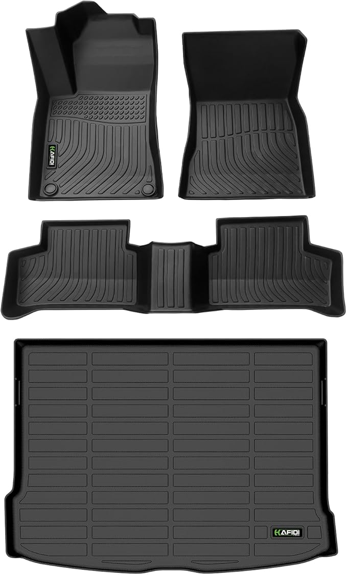 HAFIDI® Floor Mats & Cargo Liner Set Fit for Mercedes Benz GLA 2021-2025 2026 All Weather TPE Anti-Slip Car Full Set Floor Liners Custom Accessories - Black