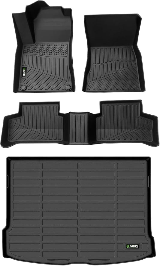 HAFIDI® Floor Mats & Cargo Liner Set Fit for Mercedes Benz GLA 2021-2025 2026 All Weather TPE Anti-Slip Car Full Set Floor Liners Custom Accessories - Black