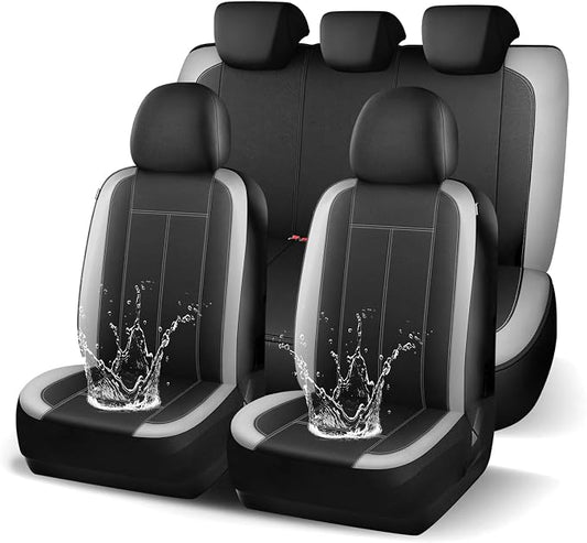 HChengkikz Full Set Neoprene Waterproof Car Seat Covers, Seat Protectors | Water Resistant Seat Protectors, Airbag Compatible, Universal Fit for Sedans, SUVs, Trucks, Vans