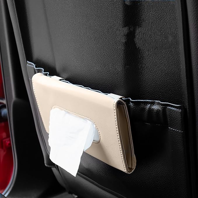2PCS Car Tissue Holder Sun Visor Napkin Holder with Tissue Car Mask Holder | Refill Car Mask Holder PU Leather Tissue Box Tissue Box Holder Hanging Tissue Holder Mask Dispenser for Car