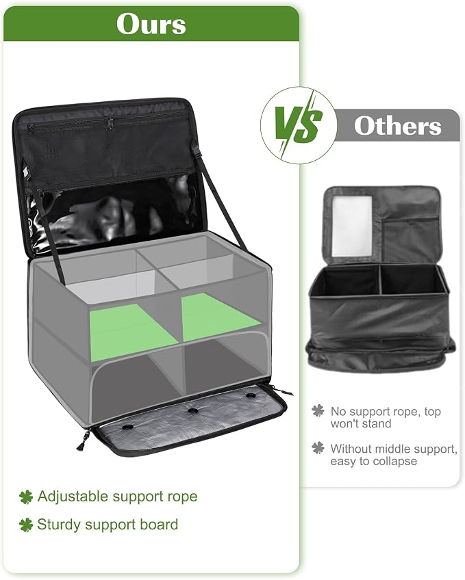 Golf Trunk Organizer, Waterproof Car Golf Locker with Separate Ventilated Compartment for 2 Pair Shoes, Golf Storage for Balls, Tees, Cap, Clothes, Gloves, Accessories, Gifts for Men, Women