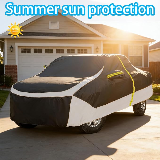 Truck Cover Waterproof All Weather, Full Outdoor Pickup Rain UV Protection Sturdy and Durable, Fit for Ford F150, Chevy Silverado, Gmc Sierra, Dodge Ram 1500 ect. (Fit Truck L-Length 225 to 239 inch)