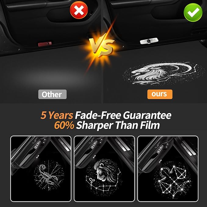 Never Fade HD Car Door Lights Zodiac Logo，2 Pcs Ghost Shadow Puddle LED Lamp Upgraded Welcome Courtesy Projector Compatible with Toyota All Models/Lexus All Models/Infiniti Most Models (Cancer)