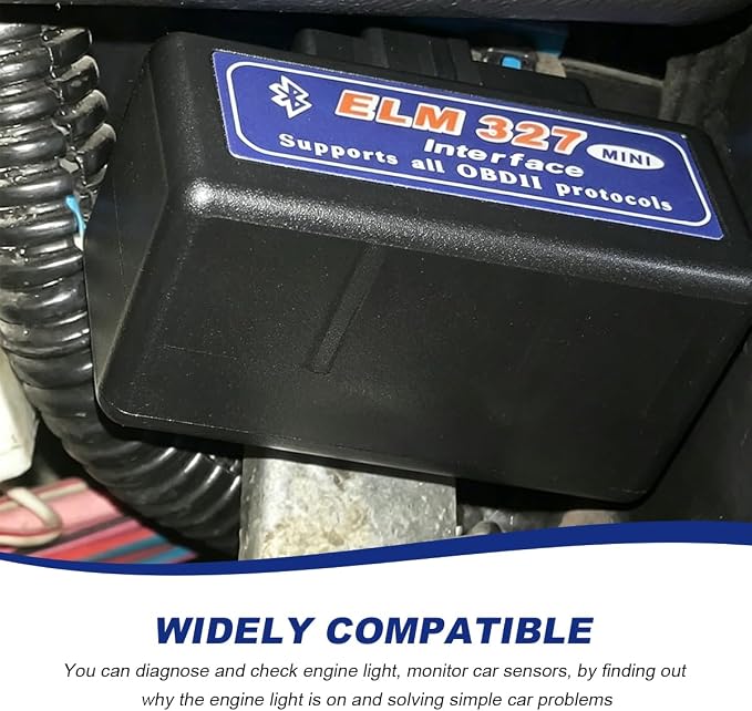 2 PCS ELM327 OBDII Car Auto Diagnostic Scanner, Professional Mini Bluetooth Scan Tool Engine Fault Code Reader, Wireless Failure Detector Interface Adapter for Most OBD II Vehicles (Black)