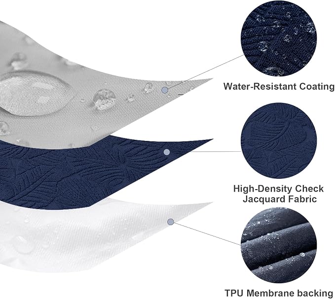 Waterproof Chair Seat Cover for Dining Room-Stretchy Washable Chair Seat Covers Set of 6-Kitchen Chair Seat Slipcovers Protector for Home Restaurant Banquet (Navy Blue,Large)