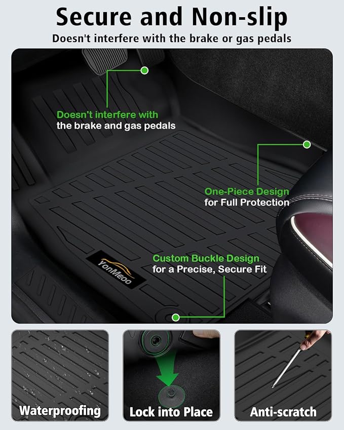 Floor Mats & Cargo Liner Custom Fit for Nissan Sentra 2026, Door Sill Guards, All Weather TPE Rubber Anti-Slip 1st & 2nd Row & Trunk Mat Floor Liners for Sentra 2026 Accessories, Black