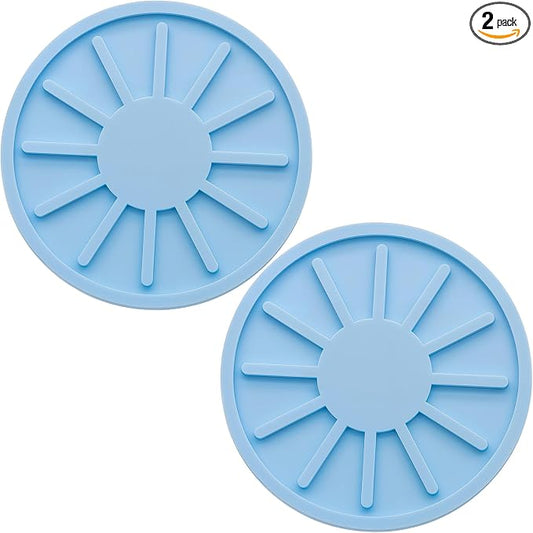 2-Piece Non-Slip Car Cup Holder Coaster – 2.75 Inch Auto Insert, Universal Fit for Cars & SUVs – Durable & Easy to Clean Drink Mat (Blue)