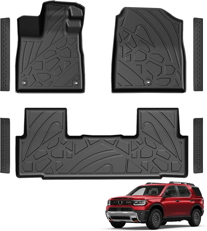 Floor Mats for Honda Passport 2026, TPE All Weather Durable Floor Liners Door Sill Guards for Passport Accessories