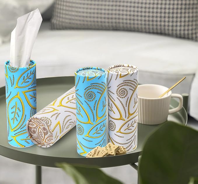 Car Tissue Refill Kit, Tissue Refill for Car Visor Tissue Holder, Round Paper Towel Holder with 9 Packs Paper