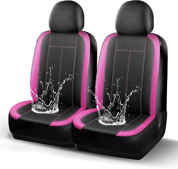 HChengkikz 2 Pack Front Neoprene Car Seat Covers | Waterproof Comfortable Seat Protectors, Airbag Compatible Universal Fit for Sedans, SUVs, Trucks, Vans