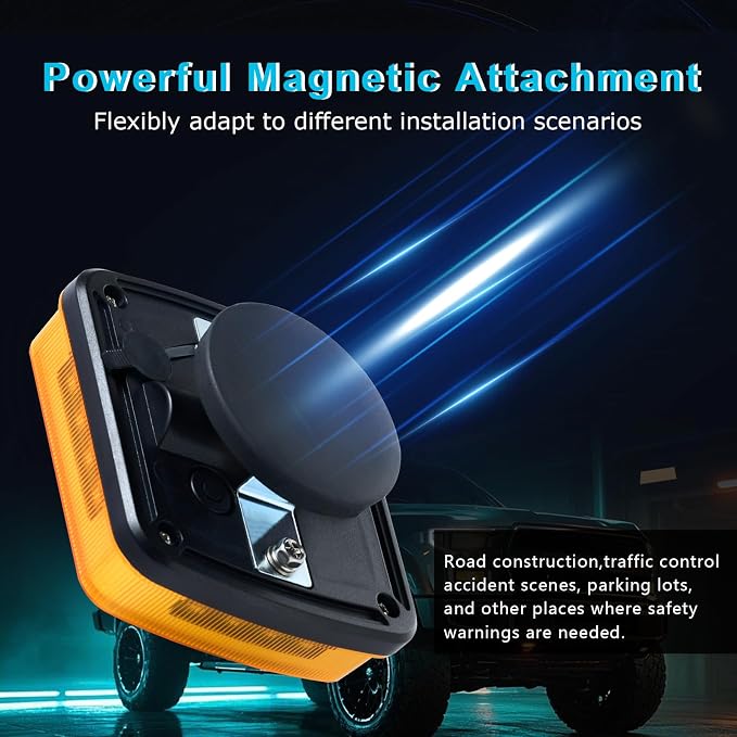 Wireless Rechargeable Magnetic LED Road Flares Emergency Strobe Lights for Trucks & Vehicles