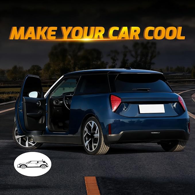 2Pcs Car Door Lights Projector for Mini Cooper/Countryman/Paceman/Sports/Clubman R55 R56 R57 R58 R59 R60 R61 F55 F56 F57 Car Accessories - Ghost Shadow Welcome LED Puddle Lights