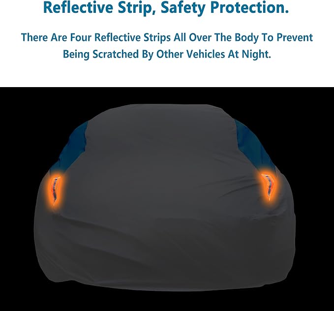 MORNYRAY Waterproof Car Cover All Weather Snowproof UV Protection Windproof Outdoor Full car Cover, Universal Fit for Sedan (Silvery, A0-Fit Sedan Length(Up to 153 inch)