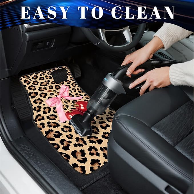 Bear Car Floor Mats Rustic Mountain Pine Forest Cabin Carpet Front Rear Carpets Mat Decorative Car Floor Carpets Non-Slip Auto Car Accessories Universal Fit for Car SUV Truck Van