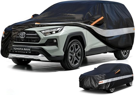 10 Layers SUV Car Cover Custom Fit for Toyota RAV4 RAV 4 (2005-2026) Waterproof All Weather for Automobiles, Outdoor Full Cover Sun UV Rain Protection.Black
